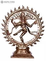 9'' Lord Nataraja Bronze Statue Inside Fire Arch