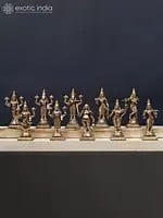 6" Dashavatara : Ten Incarnations of Lord Vishnu (From Left - Matshya, Kurma, Varaha, Narasimha, Vaman, Parashurama, Rama, Krishna, Balarama and Kalki) | Handmade | Madhuchista Vidhana (Lost-Wax) | Panchaloha Bronze from Swamimalai