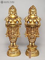 51" Vibrant Deepalakshmi Pair in Brass | Handmade | Made in India