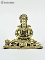 4" Superfine Brass Statue of Shri Ram Bhakt Hanuman in Meditation