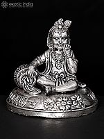 3" Small Superfine Butter Krishna Brass Statue