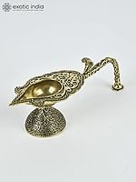 4" Small Superfine Handheld Arti Diya in Brass with Snake