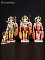 15" Shri Ram Darbar | Set of Four Marble Statues