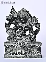 Black Stone Sculpture of Goddess Mariamman - 5 Inch