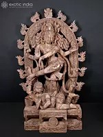 65" Large Nataraja (Dancing Lord Shiva) | Khondalite Stone Sculpture | Made In Orissa