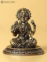 2" Small Superfine Blessing Goddess Lakshmi Brass Statue