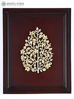 16" Wood Framed Tree of Life in Brass | Wall Hanging