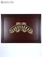 41" Semicircular Dashavatara of Lord Vishnu | Hoysala Bronze | Wood Framed Sculpture | Wall Hanging