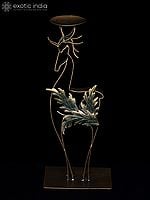 18" Decorative Reindeer with Candle Stand | Home Decor