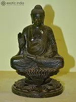 12" Lord Buddha Seated in Blessing Pose | Orissa Stone Statue | Hand Carved