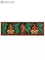 48" Large Lord Hanuman Colorful Panel | Wood Carving | Wall Hanging
