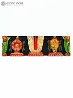 19" Vaishnava Symbols - Chakra, Tilak and Conch | Wood Carving | Wall Hanging