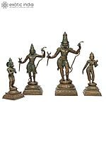 30" Large Shri Ram Darbar | Set of Four Bronze Statues