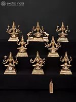7'' Ashtalakshmi Set | Madhuchista Vidhana (Lost-Wax) | Panchaloha Bronze from Swamimalai
