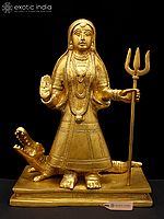 12" Goddess Ganga In Brass | Handmade | Made In India