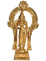10" Devi Andal Holding a Parrot In Brass | Handmade | Made In India