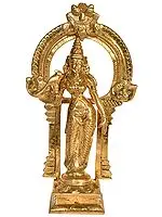 10" Devi Andal Holding a Parrot In Brass | Handmade | Made In India