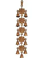 21" OM Ganesha Wall Hanging Bells in Brass | Handmade | Made in India