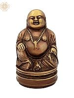 5" Laughing Buddha Statue | Tibetan Buddhist Idol in Brass | Handmade