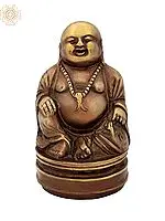 5" Laughing Buddha Statue | Tibetan Buddhist Idol in Brass | Handmade