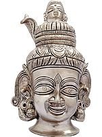6" Lord Shiva Head with Ganges In Brass | Handmade | Made In India