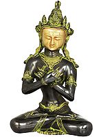 13" Tibetan Buddhist Deity Vajradhara Brass Sculpture