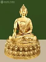 36" Padmasana Buddha in Bhumisparsha Mudra | Handmade Brass Idol
