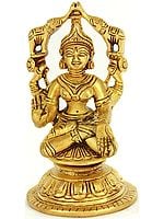 6" Gajalakshmi In Brass | Handmade | Made In India