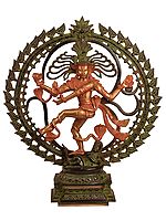 24" Nataraja Idol in Om | Handmade Brass Statues | Made in India