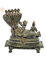5" Brass Sheshasayi Vishnu Statue | Handmade | Made in India