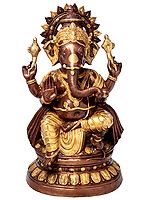 36" Large Size Lord Ganesha Brass Statue | Handmade Home Temple Idol