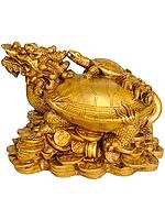 8" Feng Shui Dragon Piggy Bank in Brass | Handmade | Made in India