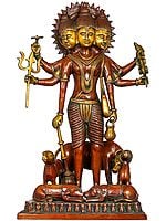 22" Large Lord Dattatreya In Brass | Handmade | Made In India