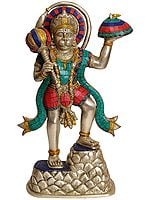 14" Sankat Mochan Shri Hanuman Brass Statue | Handmade | Made in India