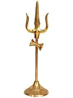 14" Shiva's Trishul (Trident) In Brass | Handmade | Made In India