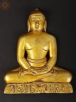 5" Last Jain Tirthankara 'Mahavir' Wall Hanging Flat Statue in Brass | Handmade | Made in India