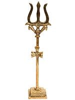 11" Trident (Trishul) In Brass | Handmade | Made In India