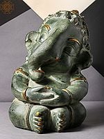 8" Cute Baby Ganesha In Brass | Handmade | Made In India