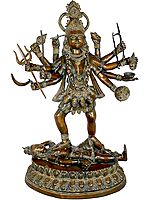 43" Exquisite Large Goddess Kali Brass Sculpture | Handmade Art | Made in India