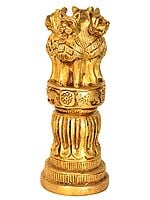 6" The Ashoka Pillar In Brass | Handmade | Made In India