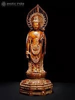 23" Kuan Yin, The Japanese form of Padmapani Avalokiteshvara | Handmade Brass Statue | Made in India