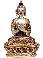 7" Brass Dharmachakra Mudra Buddha Statue | Handmade | Made in India