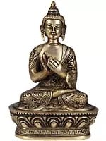 7" Brass Dharmachakra Mudra Buddha Statue | Handmade | Made in India