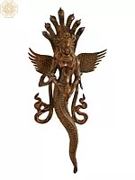 14" Naga Kanya (Snake Woman) Wall-hanging In Brass