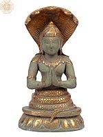 8" Patanjali Brass Statue Avatar of Sheshnag | Handmade | Made in India