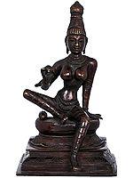 8" Seated Uma | Uma is used for Sati (Shiva's first wife, who is reborn as Parvati) | Brass Statue | Handmade | Made In India