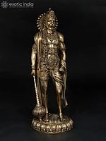 23" Lord Hanuman Brass Statue - Handmade, Divine Indian Craft for Strength and Blessings