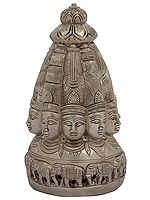 7" Ten Faced Mukhalingam Brass Idol | Handmade