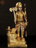 7" Bhagawan Parashurama With Shiva Linga In Brass | Handmade | Made In India