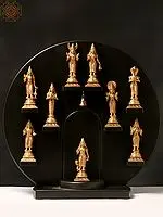 6" Small Navagrahas: Nine Planetary Gods Idols | Madhuchista Vidhana (Lost-Wax) | Panchaloha Bronze from Swamimalai